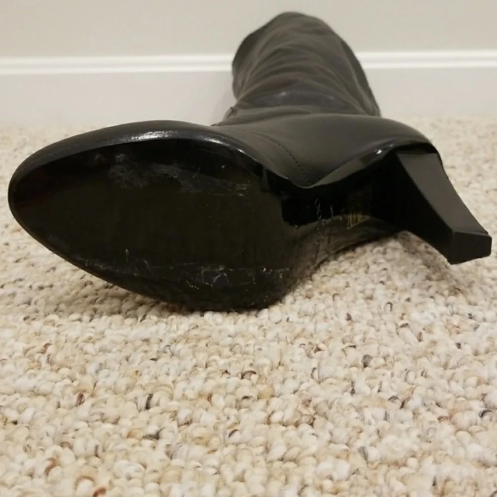 JIMMY CHOO Black Leather Tall Size 39.5 Boots